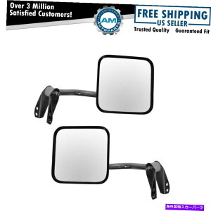 US~[ }jATCh~[yA53-86W[vCJ DJ̍ƉErh rh Manual Side Mirrors Pair Set Left & Right LH RH for 53-86 Jeep CJ DJ