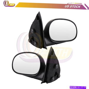 US~[ 1997N2004N̎蓮܂肽ݎGNXeA Manual Folding Exterior Mirrors For 1997-2004 Ford F-150 Black Left&Right Side