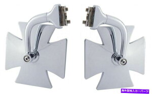 US~[ 4 "}^̓S̏\Hr̔`̃hA~[obNyÅO 4" Maltese Iron Cross Curved Arm Peep Side Door Mirror Outside Rearview Pair