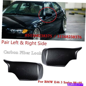US~[ BMW E46 316i 318i 325i 330i 98-05TCh~[Jo[L{t@Co[bN2x 2x For BMW E46 316i 318i 325i 330i 98-05 Side Mirror Cover Caps Cabon Fiber Look