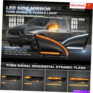 US~[ 2x_Ci~bNLEDTCh~[^[VOiphCg_bWRAM 1500 2500 3500 2x Dynamic LED Side Mirror Turn Signal Puddle Light For Dodge Ram 1500 2500 3500