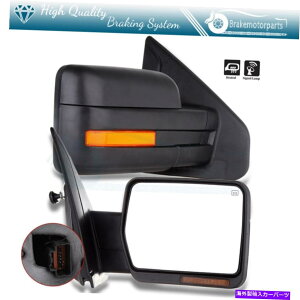 US�~���[ 2007-2014 Ford F150�g���b�N���M�������v+�^�[���M���i���j�̃~���[ Mirror For 2007-2014 Ford F150 Truck Power Heated Floor Lamp+Turn Signal (Left)�y���s�A���i�z
