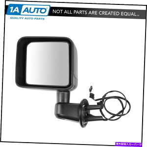 US~[ ~[p[Mꂽ炩ȍhhCo[̑ʂ}b` Mirror Power Heated Smooth Black Paint To Match Driver Side Left LH for Wrangler