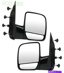 US~[ E+2003-2014tH[hGRm̂߂Ɏ蓮ō\ʋ܂肽 Right+Left Side Manually Fold Black Surface Mirrors For 2003-2014 Ford Econoline