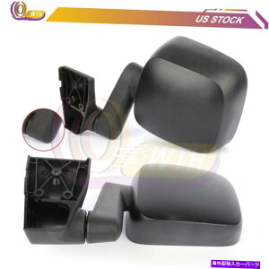 US�~���[ 2003�N����2006�N�̃}�j���A���T�C�h�~���[�W�[�v�����O���[TJ�u���b�N�e�N�X�`��LH+RH�T�C�h Manual Side Mirrors For 2003-2006 Jeep Wrangler TJ Black Textured LH+RH Side