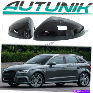 US~[ 13-20̃AEfBA3 S3 8V RS3OXubNTCh~[Jo[LbvtTChAVXgt For 13-20 AUDI A3 S3 8V RS3 Gloss Black Side Mirror Cover Caps w/ Side Assist