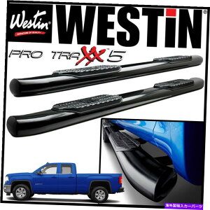 Nerf Bar Westin Pro Traxx 5 �ȉ~�`��nerf�X�e�b�v�o�[2014-2018 GMC�V�G���_�u���L���u�u���b�N Westin Pro Traxx 5 Oval Nerf Step Bars 2014-2018 GMC Sierra Double Cab BLACK�y���s�A���i�z