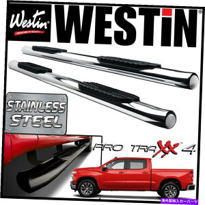 Nerf Bar Westin Pro Traxx 4�ȉ~�`��nerf�X�e�b�v�o�[2019-21�V���o�[�h1500�N���[�L���u�X�e�����X Westin Pro Traxx 4 Oval Nerf Step Bars 2019-21 Silverado 1500 Crew Cab STAINLESS�y���s�A���i�z