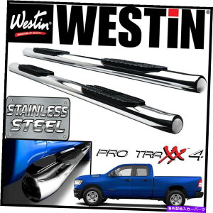 Nerf Bar Westin Pro Traxx 4 �ȉ~�`��nerf�X�e�b�v�o�[2019-21 RAM 1500�N�A�b�h�L���u�X�e�����X Westin Pro Traxx 4 Oval Nerf Step Bars for 2019-21 Ram 1500 Quad Cab STAINLESS�y���s�A���i�z