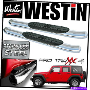 Nerf Bar Westin Pro Traxx 4�X�e�����X�ȉ~�`��nerf�o�[�t�B�b�g2007-2018�����O���[4�h�AJK Westin Pro Traxx 4 STAINLESS Oval Nerf Bars fit 2007-2018 Wrangler 4-Door JK�y���s�A���i�z