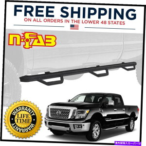 Nerf Bar NFAB�h���b�v�X�e�b�v�x�b�h�A�N�Z�X���̃x�b�h�^�C�^��6.6�t�B�[�g�x�b�h�N���[2016-22 NFab Drop Steps Bed Access Black for Nissan Titan 6.6ft Bed Crew 2016-22�y���s�A���i�z