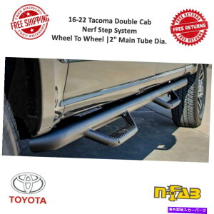 Nerf Bar n-fab nerfXebvVXeW2WtBbg16-22g^^R}5 '_uLu| N-Fab Nerf Step System W2W Fits 16-22 Toyota Tacoma 5' Double Cab | Gloss Black