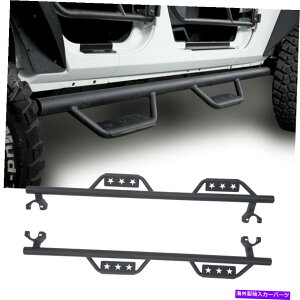 Nerf Bar 2007-2018̃X`[eNX`ChhbvTChXebvi[to[W[vO[JK 4DOOR Steel Textured Wide Drop Side Step Nerf Bar for 2007-2018 Jeep Wrangler JK 4Door