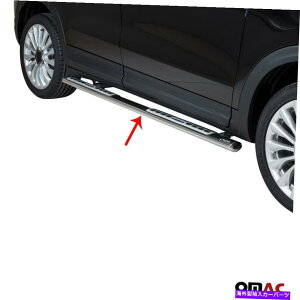 Nerf Bar jO{[h̓tBAbg500x 2016-2018 nerf barsXeX|Vo[2 pcsɓK܂ Running Boards Fits Fiat 500X 2016-2018 Nerf Bars Stainless Steel Silver 2 Pcs