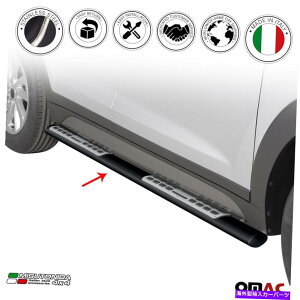 Nerf Bar jO{[h̓q_Cc[\2016-2018lto[XeXX`[ubN2xɓK܂ Running Boards Fits Hyundai Tucson 2016-2018 Nerf Bars Stainless Steel Black 2x