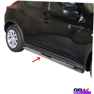 Nerf Bar jO{[h͓YW[N2011-2017lto[XeX|Vo[2 PCSɓK܂ Running Boards Fits Nissan Juke 2011-2017 Nerf Bars Stainless Steel Silver 2 Pcs