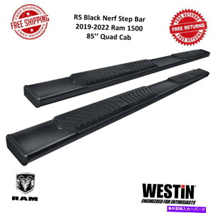 Nerf Bar �E�F�X�e�B��28-51235 | R5�u���b�N�i�[�t�X�e�b�v�o�[85 ''�t�B�b�g2019-2022����1500�N�A�b�h�L���u Westin 28-51235 | R5 Black Nerf Step Bars 85'' Fits 2019-2022 Ram 1500 Quad Cab�y���s�A���i�z