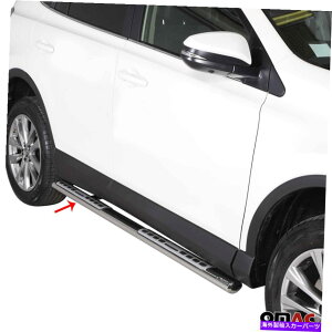 Nerf Bar jO{[h̓g^RAV4 2013-2015 NERFo[XeXX`[Vo[2 PCSɓK܂ Running Boards Fits Toyota RAV4 2013-2015 Nerf Bars Stainless Steel Silver 2 Pcs