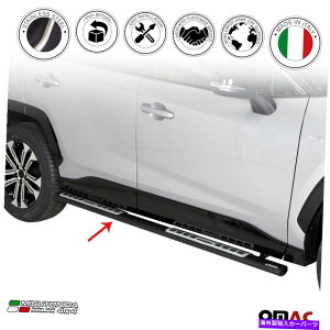 Nerf Bar jO{[h̓g^RAV4 2019-2022lto[TChXebvS.Steel Black2x Running Boards Fits Toyota RAV4 2019-2022 Nerf Bars Side Steps S.Steel Black 2x