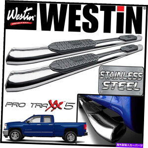 Nerf Bar Westin Pro Traxx 5�X�e�����X�ȉ~�`��nerf�X�e�b�v�o�[2014-2018�V���o���[�h�_�u���L���u Westin Pro Traxx 5 STAINLESS Oval Nerf Step Bars 2014-2018 Silverado Double Cab�y���s�A���i�z