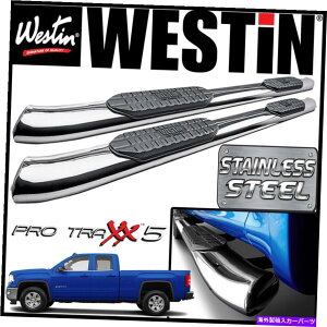 Nerf Bar Westin Pro Traxx 5�X�e�����X�ȉ~�`��nerf�X�e�b�v�o�[2014-2018 GMC�V�G���_�u���L���u Westin Pro Traxx 5 STAINLESS Oval Nerf Step Bars 2014-2018 GMC Sierra Double Cab�y���s�A���i�z
