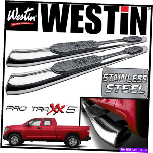 Nerf Bar Westin Pro Traxx 5�X�e�����X�ȉ~�`��nerf�X�e�b�v�o�[�t�B�b�g2007-2021�c���h���_�u���L���u Westin Pro Traxx 5 STAINLESS Oval Nerf Step Bars fit 2007-2021 Tundra Double Cab�y���s�A���i�z