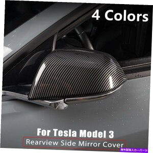 J[Jo[ eXf3 2017-2022ubNJ[{t@Co[TCh~[obNJo[Lbv For Tesla Model 3 2017-2022 Black Carbon Fiber Side Mirror Rearview Cover Caps