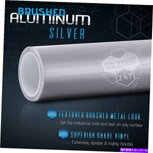 J[Jo[ 60 "x 84"C`Vo[uVtA~jEbv[XebJ[fJ[GAt[ 60" x 84" Inch Silver Brushed Aluminum Vinyl Wrap Roll Sticker Decal Air Free