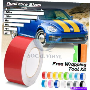 J[Jo[ tHNX[Qr[g25tB[g / 50tB[ĝ߂̃OXJ[[VOXgCvrj[bvfJ[ Gloss Color Racing Stripes Vinyl Wrap Decal For Volkswagen Beetle 25FT / 50F