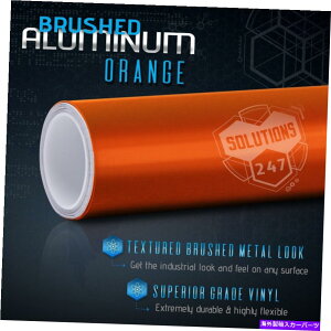 J[Jo[ IWF̃uVtA~jE^bNrj[tBbvfJ[out[GA[X Orange Brushed Aluminum Metallic Vinyl Film Wrap Decal Bubble Free Air Release