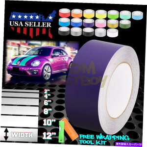 J[Jo[ tHNX[Qr[ĝ߂̃}bgJ[[VOXgCvrj[bvfJ[10tB[g / 20tB[g Matte Color Racing Stripes Vinyl Wrap Decal For Volkswagen Beetle 10FT / 20F