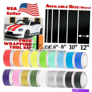 J[Jo[ tHNX[Qr[g25tB[g / 50tB[g̃}bgJ[[VOXgCvrj[bvfJ[ Matte Color Racing Stripes Vinyl Wrap Decal For Volkswagen Beetle 25FT / 50FT