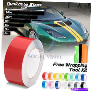 J[Jo[ [^XXgCvXebJ[p̃OXJ[[VOXgCvrj[bvfJ[10tB[g / 20tB[g Gloss Color Racing Stripes Vinyl Wrap Decal For Lotus Stripe Sticker 10FT / 20F