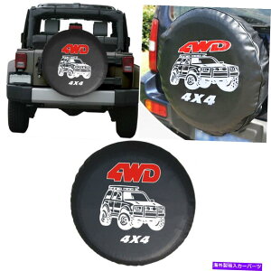 J[Jo[ W[vSUVp̔ZȃU[XyA^CJo[4WD 4x4 RVzC[Jo[ Thicken Leather Spare Tire Cover Waterproof 4WD 4X4 RV Wheel Covers for Jeep SUV