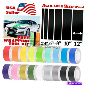 J[Jo[ AEfBA5XgCv10tB[g / 20tB[g̃}bgJ[[VOXgCvrj[bvfJ[ Matte Color Racing Stripes Vinyl Wrap Decals For Audi A5 Stripe 10FT / 20FT Long