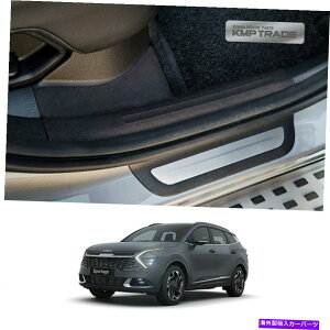 J[Jo[ LeBOU[hAVC肯XebvXNb`veN^[2022 Sportage Quilting Leather Door Sill Scuff Step Scratch Protector For KIA 2022 Sportage