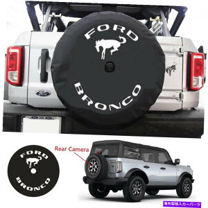 J[Jo[ tH[huRXyA^CJo[obNzC[veN^[tobNAJz[ For Ford Bronco Spare Tire Cover Back Wheel Protector with Back Rear Camera Hole