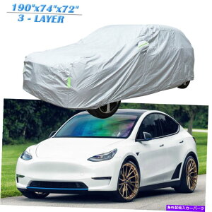 J[Jo[ eXfytJ[Jo[EH[^[_XgCTUVR190 "x74" x72 " For Tesla Model Y Full Car Cover Water Dust Rain Sun UV Resistant 190"x74"x72"