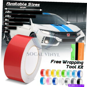 J[Jo[ z_VrbNXgCvXebJ[̂߂̃OXJ[[VOXgCvrj[bv25tB[g / 50tB[g Gloss Color Racing Stripes Vinyl Wrap For Honda Civic Stripe Sticker 25FT / 