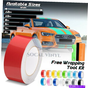 �J�[�J�o�[ �A�E�f�BA4�X�g���C�v�X�e�b�J�[�̂��߂̃O���X�J���[���[�V���O�X�g���C�v�r�j�[�����b�v25�t�B�[�g / 50�t�B�[�g Gloss Color Racing Stripes Vinyl Wrap For Audi A4 Stripe Sticker 25FT / 50FT