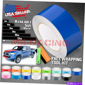 �J�[�J�o�[ �g���^�g���b�N�X�g���C�v25�t�B�[�g / 50�t�B�[�g�p�̃O���X�J���[���[�V���O�X�g���C�v�r�j�[�����b�v�f�J�[�� Gloss Color Racing Stripes Vinyl Wrap Decal For Toyota Truck Stripe 25FT / 50FT�y��