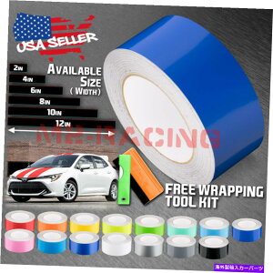 �J�[�J�o�[ �g���^�J���[���X�g���C�v25�t�B�[�g /50�t�B�[�g�p�̃O���X�J���[���[�V���O�X�g���C�v�r�j�[�����b�v�f�J�[�� Gloss Color Racing Stripes Vinyl Wrap Decal For Toyota Corolla Stripe 25FT /50FT�y��