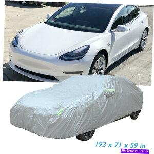 J[Jo[ eXf3tJ[Jo[OhzUVJ_Xgؖ For Tesla Model 3 Full Car Cover Outdoor Waterproof Sun UV Rain Wind Dust Proof