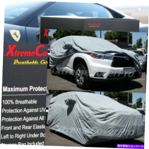 J[Jo[ 2015g^nC_[ʋCJ[Jo[t~[|Pbg - O[ 2015 TOYOTA HIGHLANDER Breathable Car Cover w/Mirror Pockets - Gray