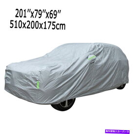 カーカバー フルカーカバーアルミニウムオートUVサンスノーダストレイン雨耐性保護SUV XL Full Car Cover Aluminum Auto UV Sun Snow Dust Rain Resistant Protection SUV XL