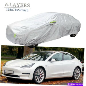 J[Jo[ eXf3 6wptJ[Jo[h̑zUVJ̕ی For Tesla Model 3 6-Layers Full Car Cover Waterproof Snow Sun UV Rain Protection