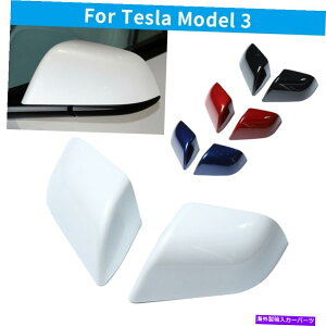 J[Jo[ eXf3ɓKyAOXobNTCh~[Jo[Lbv Pair Gloss Rear View Side Mirror Cover Cap Replacement Fit For Tesla Model 3