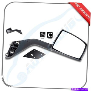 US~[ 2004N2016Ñ{{VNLt[hÊqubNRHX[XTCh~[ Towing Passenger Black RH Smooth Side Mirror For 2004-2016 VOLVO VNL HOOD Right