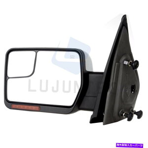US~[ 07-14tH[hF150p[NM܂LEDMhCo[TCh~[ For 07-14 Ford F150 Power Chrome Tow Heated Puddle LED Signal Driver Side Mirror
