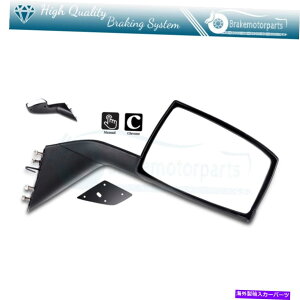 US~[ ij2004-2016{{VNLtv[g̃ubNtbhgbN~[ (Left) Black Hood Truck Mirror For 2004-2016 Volvo VNL Mounting Plates